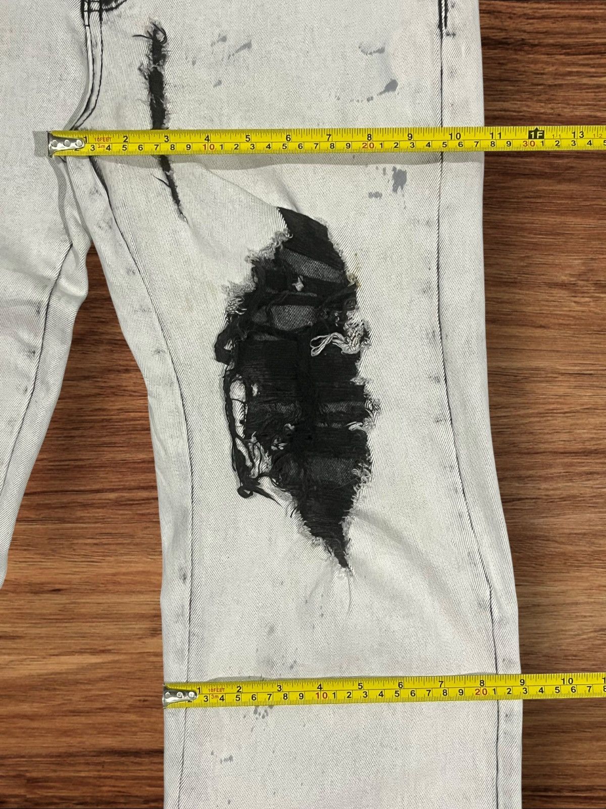 Other Japanese Brand New Flow Distressed Painted Flare Jeans Size US 30 / EU 46 - 12 Thumbnail