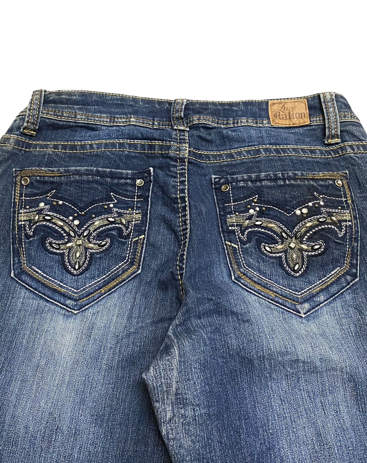 If Six Was Nine × Japanese Brand × Le Grande Bleu (L.G.B.) Rare Design Vintage Brand Love Ration Flared Jeans 2000s Size US 30 / EU 46 - 6 Thumbnail