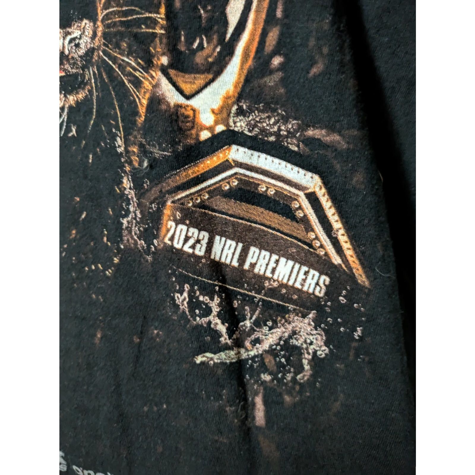 Vintage VINTAGE Penrith Panthers 3 Peat Undisputed NRL Premiers T Shirt 2XL XXL Black Mens Short Sleeve Crew Neck Sportage 100% Cotton Shirt NRL 3 Peat Size US XXL / EU 58 / 5 - 2 Thumbnail