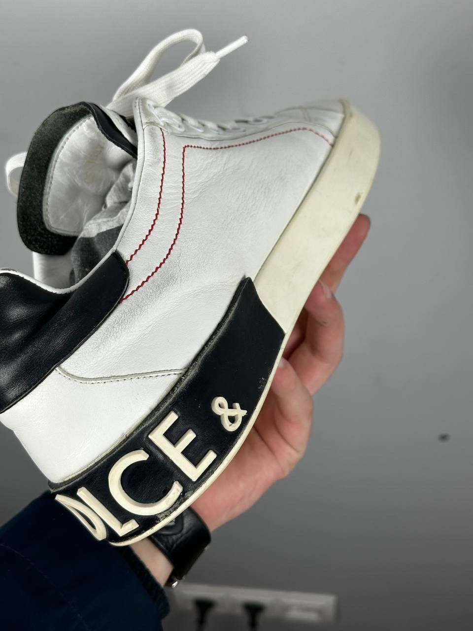 Dolce & Gabbana Dolce & Gabbana Portofino White Sneakers Luxury Leather Size US 10 / EU 43 - 6 Thumbnail