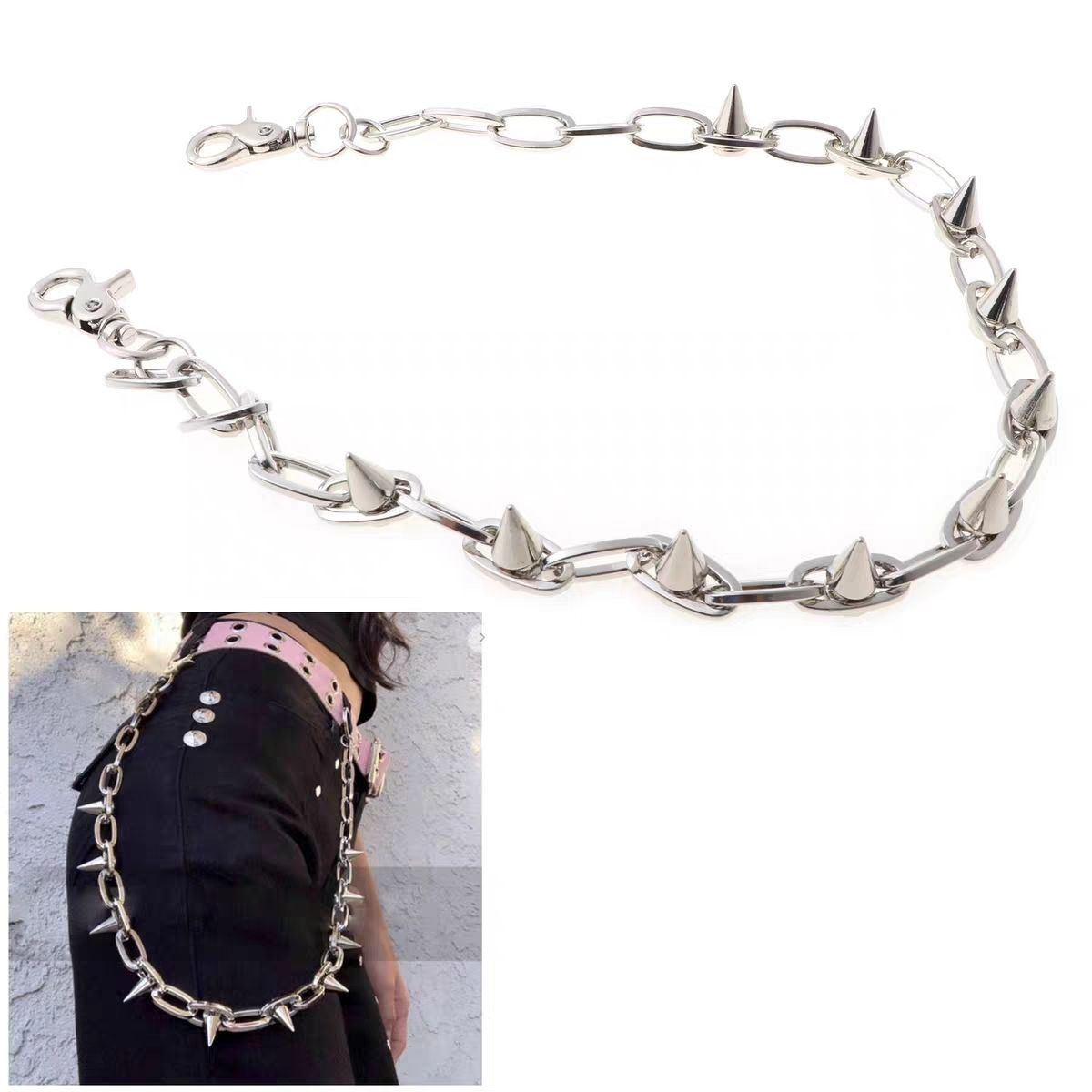 Designer New Design Vintage Belt Riveted Belts Menswear Accessories Size ONE SIZE - 6 Thumbnail