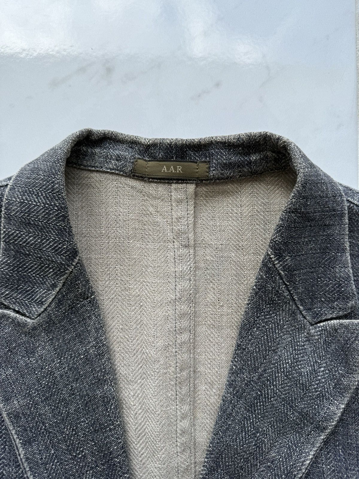 Yohji Yamamoto 90s AAR YOHJI YAMAMOTO Herringbone Twill Leather Finishing Size US M / EU 48-50 / 2 - 18 Thumbnail