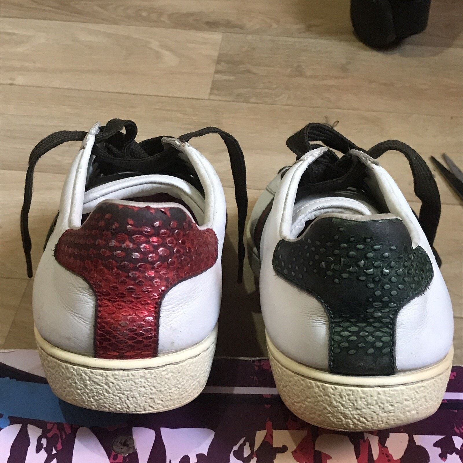 Gucci Gucci Ace Sneakers Embroidered Low-Top shoes leather white Size US 8 / IT 38 - 5 Thumbnail