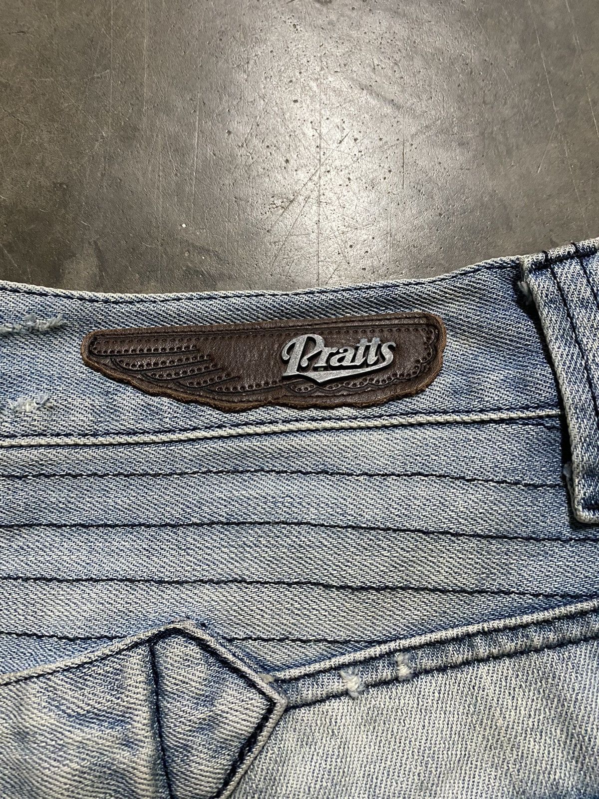 Jean Vintage Pratts Jeans Distressed Wash Blue @act232 Size US 31 - 7 Thumbnail