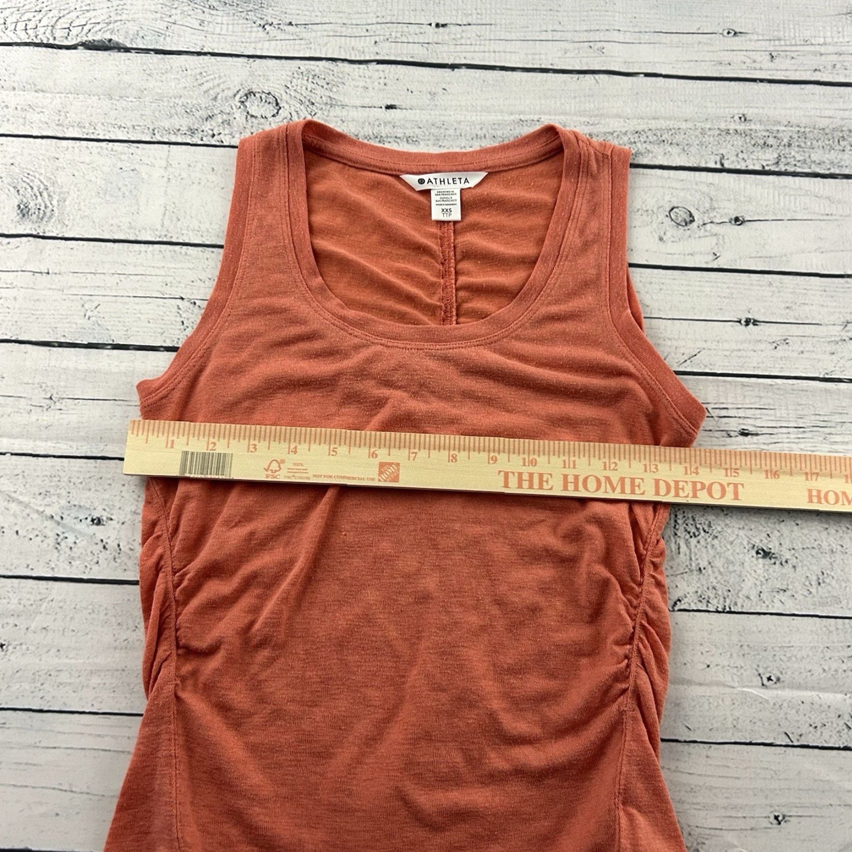 Athleta Athleta Sleeveless Rouched Top Women's XXS Peach Shirt Womens 2XS Orange Size XXS / US 00 / IT 34 - 4 Thumbnail