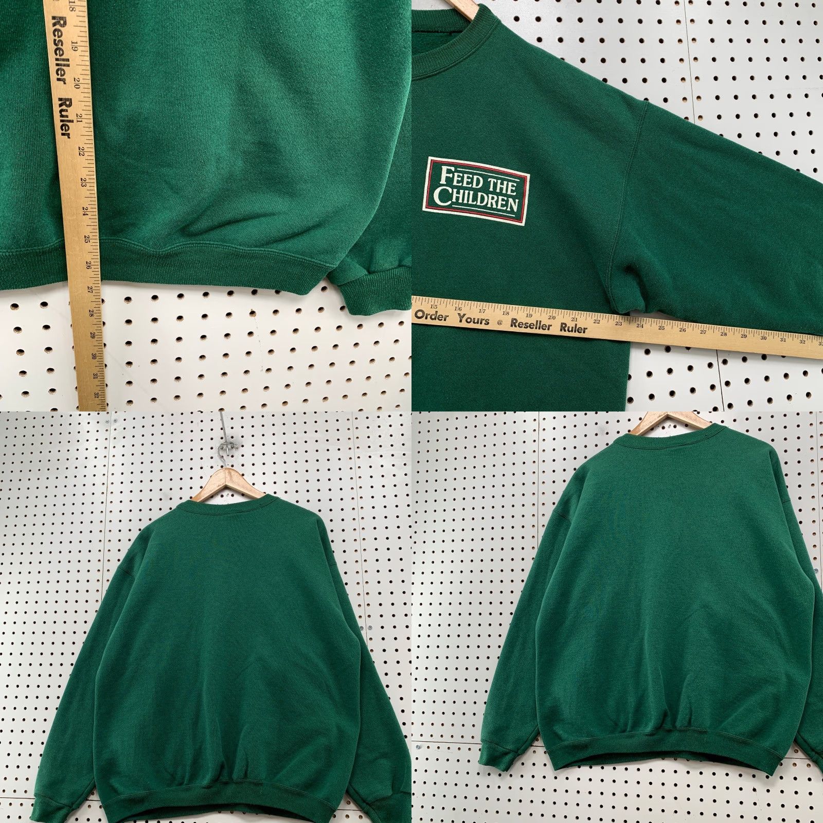 Hanes VINTAGE Feed The Children Sweatshirt Mens Large Green Fleece 90s Crewneck Heavy Size US L / EU 52-54 / 3 - 9 Thumbnail