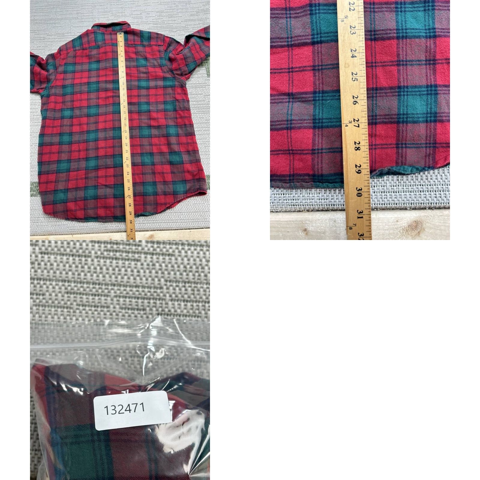 Vintage L.L.Bean Shirt Mens Large Red Cotton Button Up Plaid - Button-Down Collar, Long Sleeve, Casual, Pockets, Regular Fit, Fall Winter Spring, Men's Shirt Size US L / EU 52-54 / 3 - 8 Thumbnail