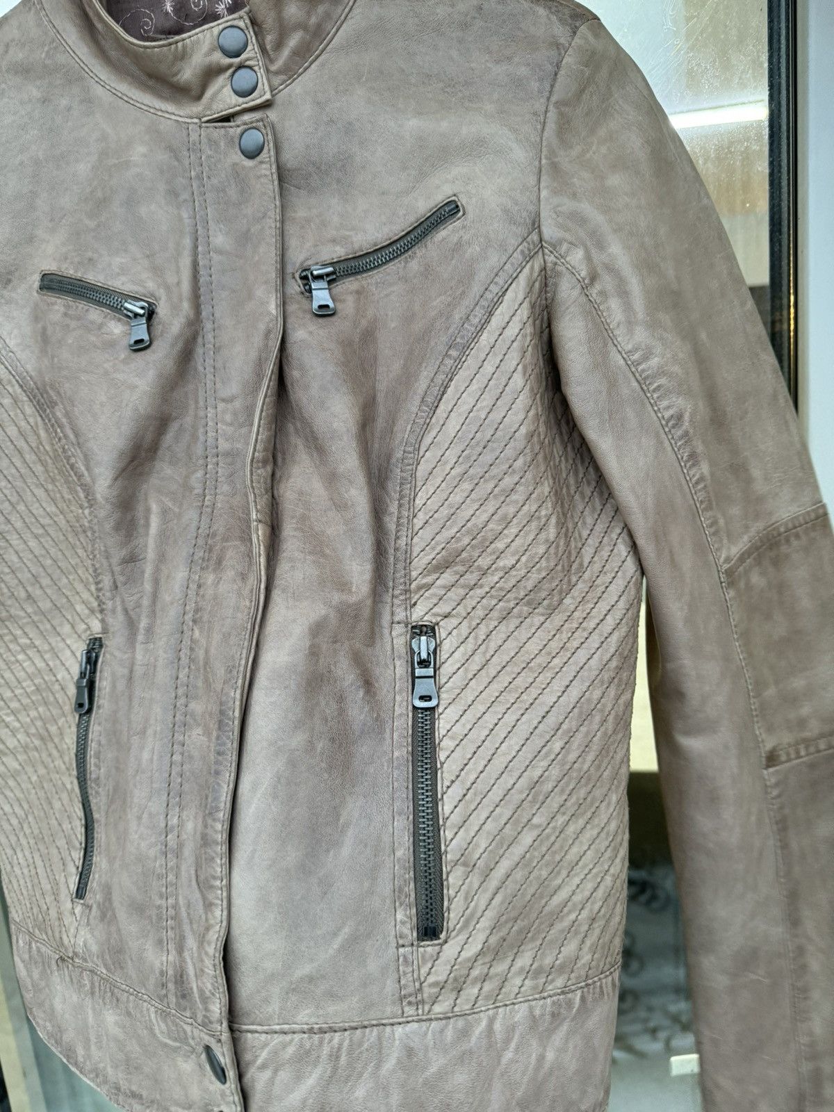 Vintage Real Soft Leather Double Zip Racing Jacket - www.bongoclub.cl