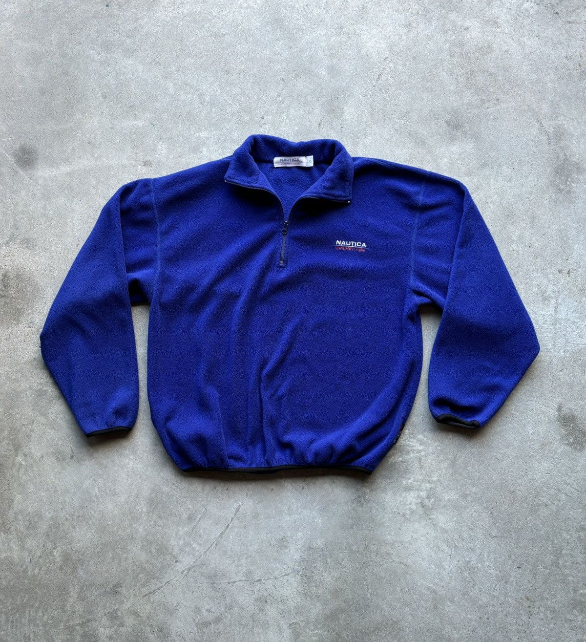 Nautica vintage 90s NAUTICA COMPETITION fleece spellout sweater Size US L / EU 52-54 / 3 - 11 Thumbnail