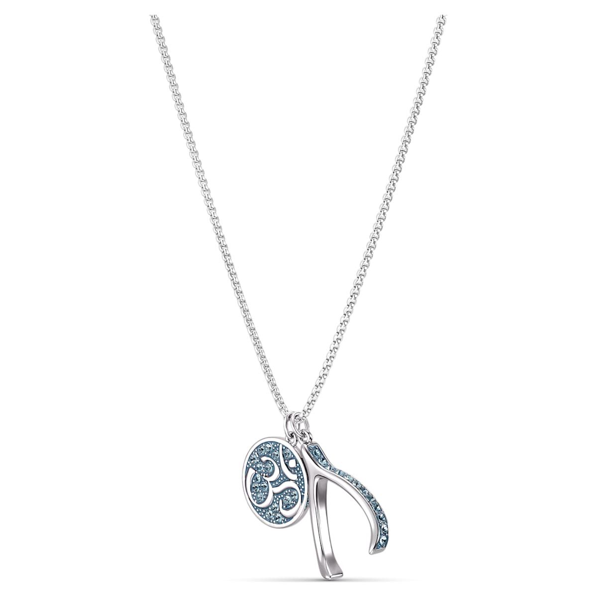 Swarovski Swarovski Unisex Om Blue Necklace Rhodium plated Size ONE SIZE - 1 Thumbnail