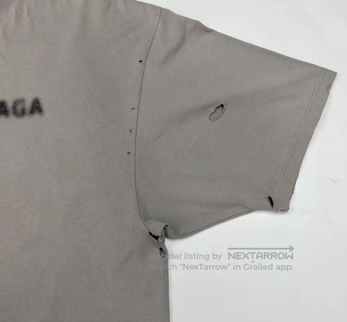 Balenciaga Gray Distressed Short-Sleeve Shirt. Size US S / EU 44-46 / 1 - 4 Thumbnail