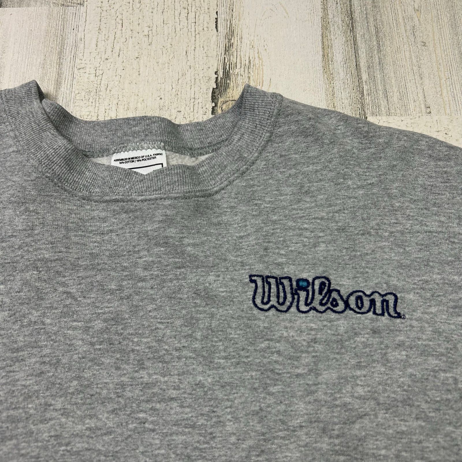 Vintage × Wilson Vintage Wilson Embroidered Gray Crewneck Sweatshirt Size US M / EU 48-50 / 2 - 3 Thumbnail