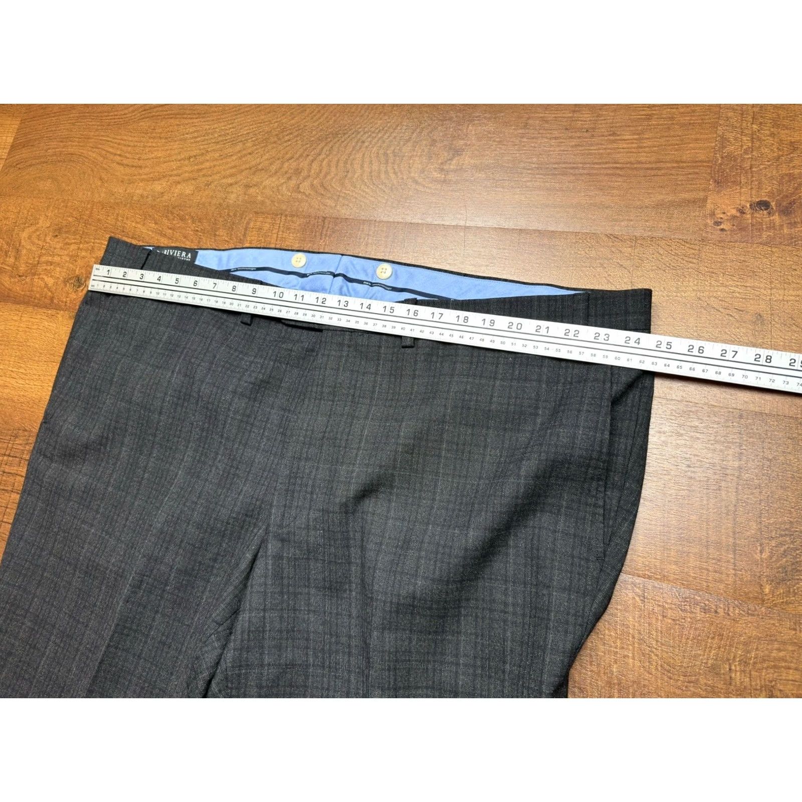 Jack Victor Jack Victor Dress Pants Mens 48 Gray Crew Pant Men 48X30 Wool Flex Light Grey black Plaid Size US 32 / EU 48 - 7 Thumbnail