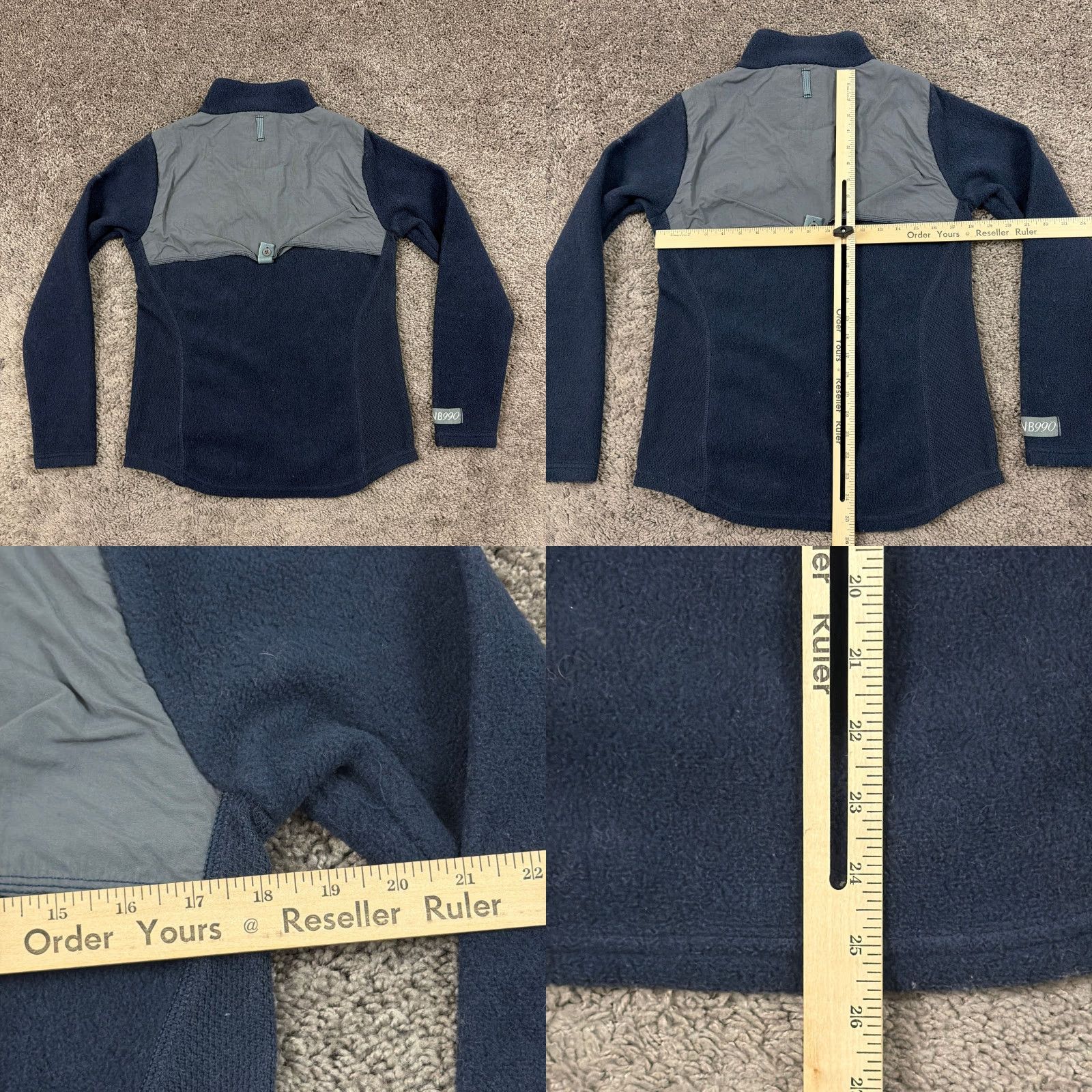 New Balance New Balance Mens Blue Fleece Pullover Sweater M - Pockets, Mock Neck, Pullover, Casual, Activewear, Made in USA Size US M / EU 48-50 / 2 - 8 Thumbnail