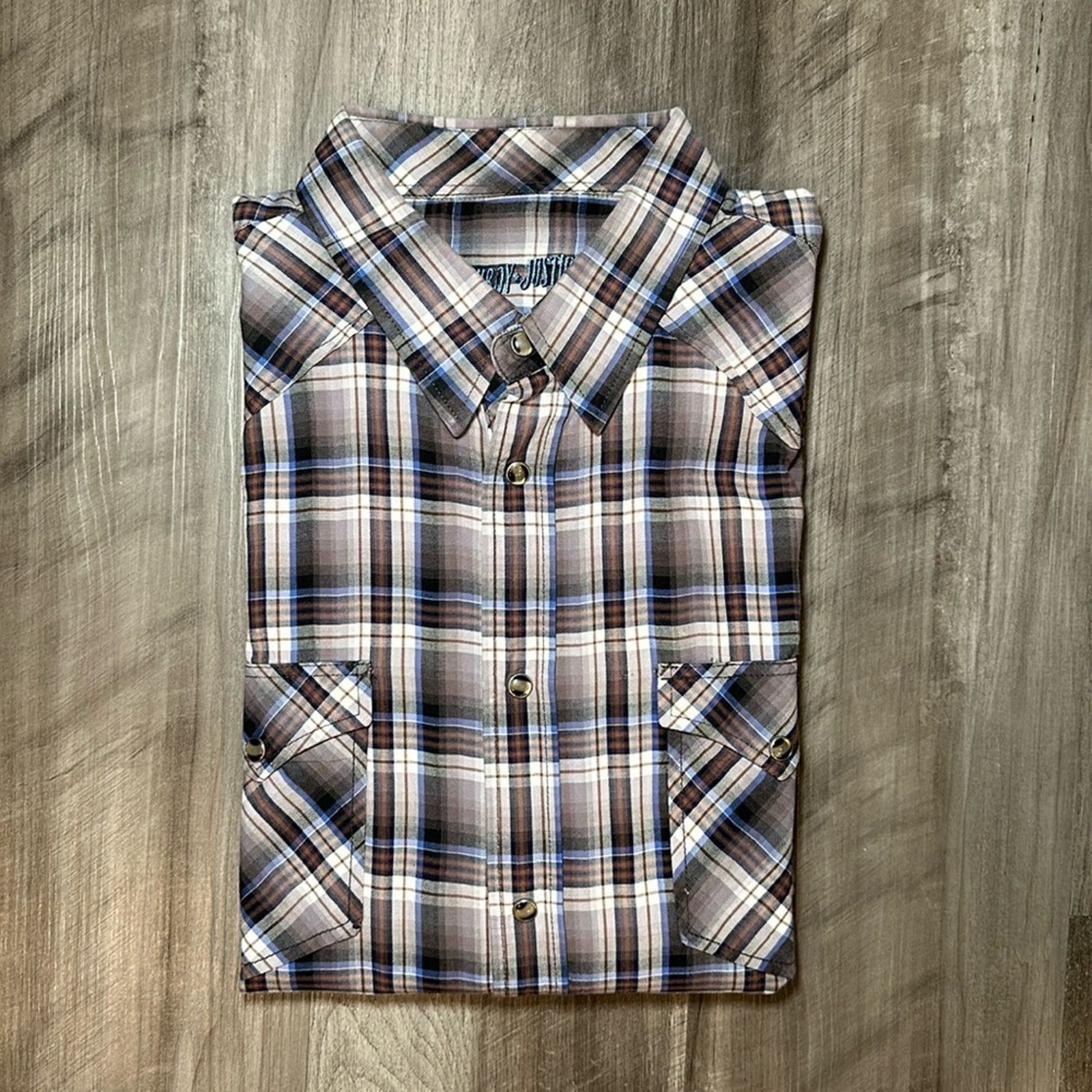 Other Cowboy Justice Western Long Sleeve Pearl Snap Button - 2XL Size US XXL / EU 58 / 5 - 1 Thumbnail