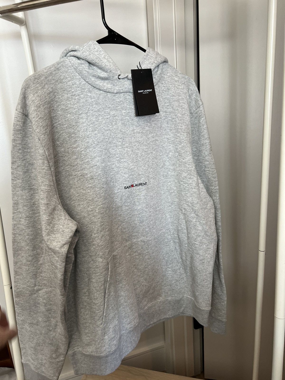 image of Saint Laurent Paris Saint Laurent Hoodie in Grey, Men's (Size XL)