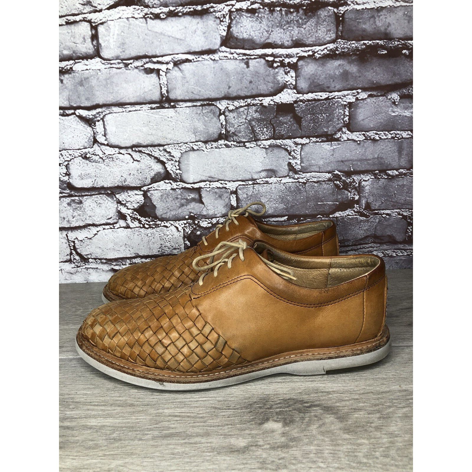 Other THOROCRAFT ROSS Brown Woven Leather Oxfords Lace Up Shoes Me Size US 10 / EU 43 - 1 Thumbnail