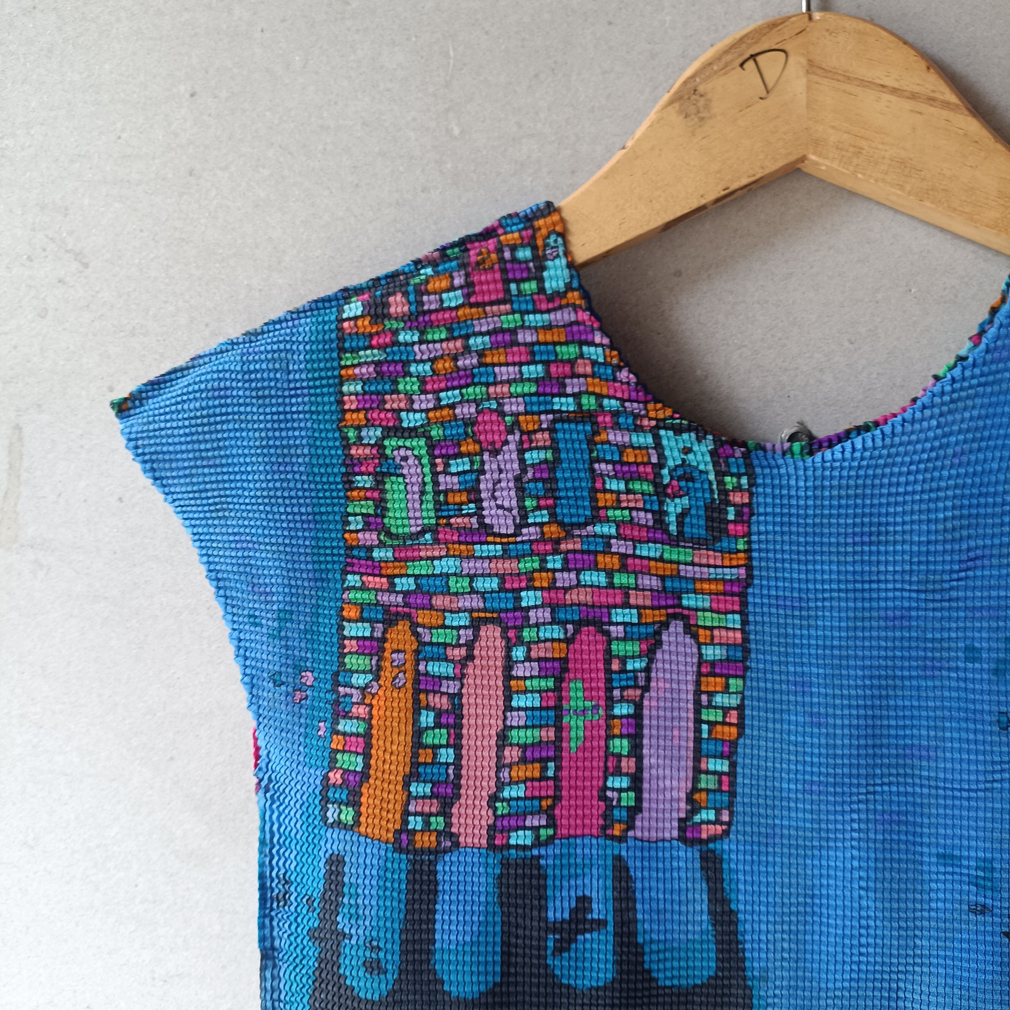 Issey Miyake ME ISSEY MIYAKE Cut and Sew Top Colorful Paint-Style Size XS / US 0-2 / IT 36-38 - 4 Thumbnail