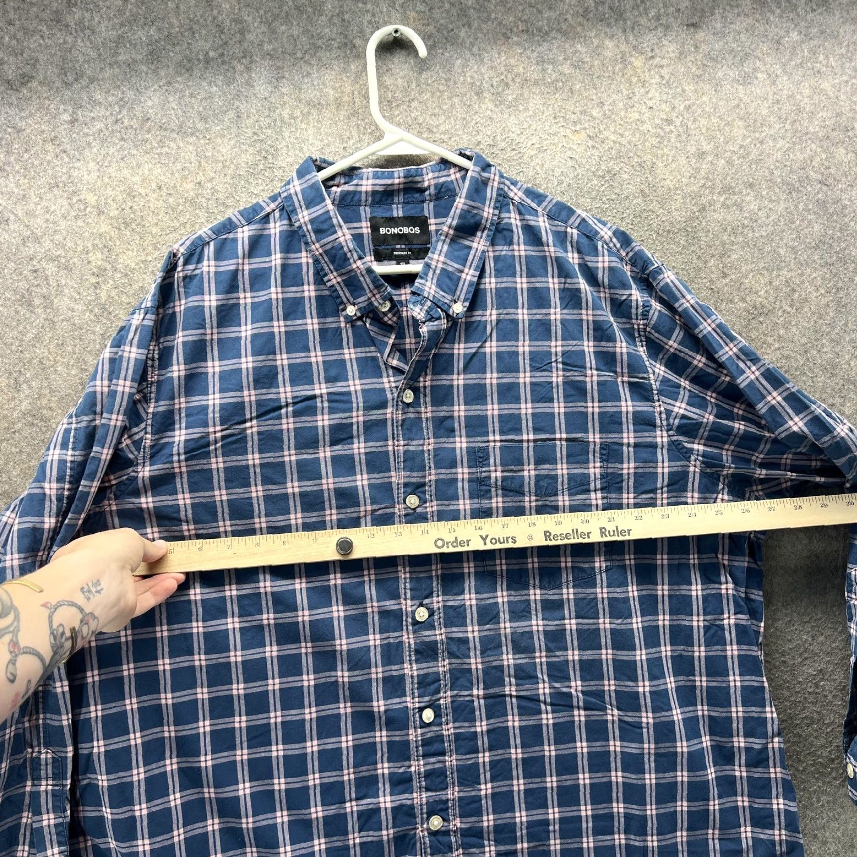 Bonobos Bonobos Shirt Mens 2XL Blue Plaid Prominent Fit Long Sleeve Button Down Casual Size US XXL / EU 58 / 5 - 5 Thumbnail