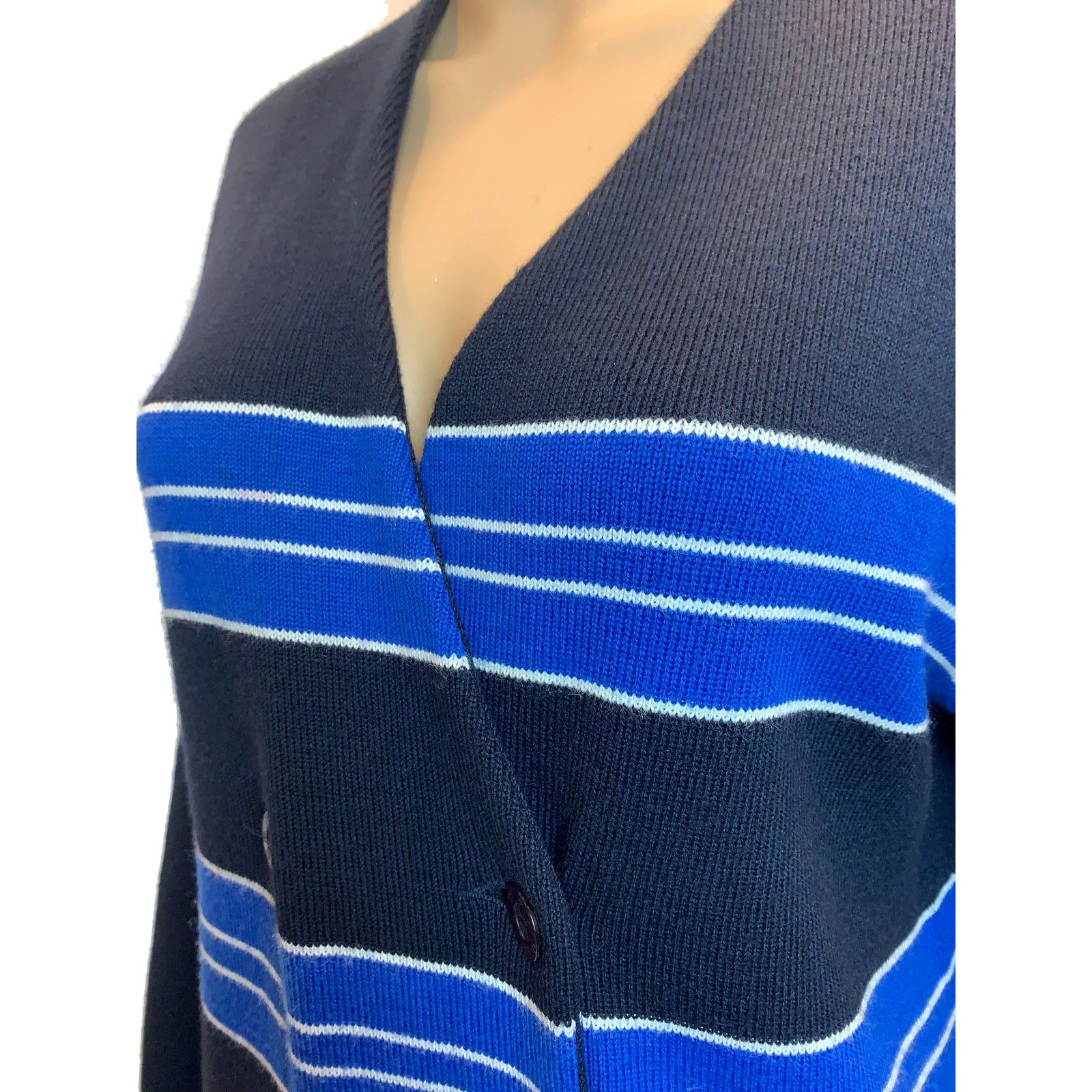Vintage 80s RODIER Dark Blue Knit Skirt Suit | Oversized Cardigan Size M / US 6-8 / IT 42-44 - 9 Thumbnail