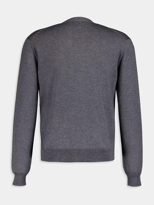 Gucci o1s1wg110925 Wool Cardigan With Embroidery in Grey Size US XXL / EU 58 / 5 - 2 Thumbnail