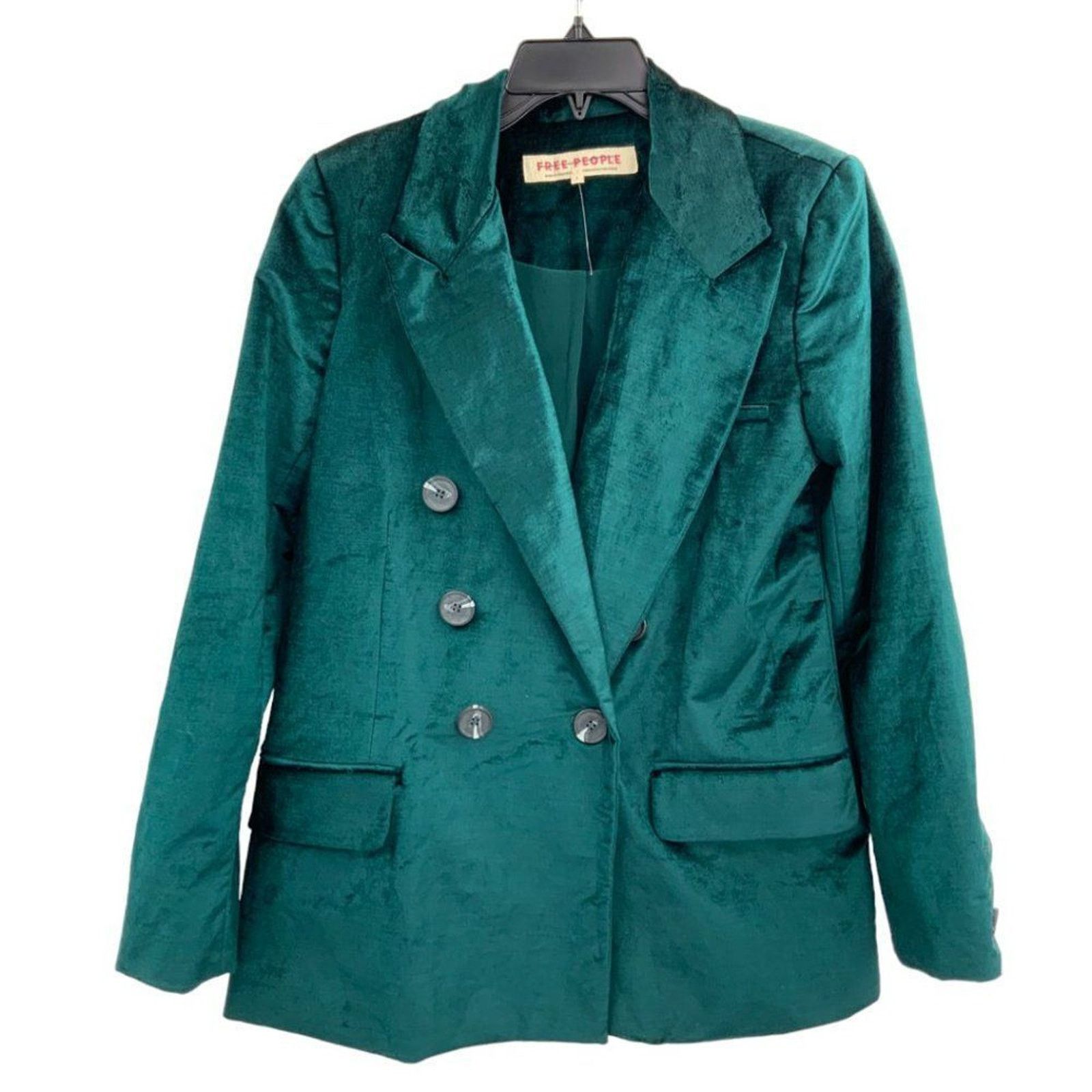 Free People Free People Velvet Ashby Double Breasted Blazer Jade Small Size S / US 4 / IT 40 - 5 Thumbnail