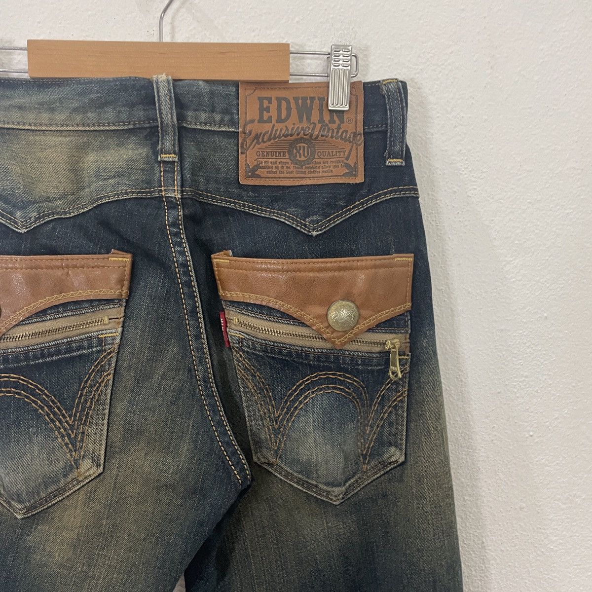 Edwin Vintage Edwin Cowboy Motive Distressed Denim Jeans Size US 30 / EU 46 - 2 Thumbnail
