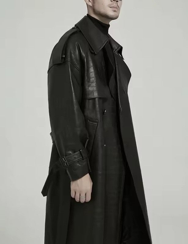 Other Designer PU Leather Casual Trench Midi Coat With Belt Size US L / EU 52-54 / 3 - 5 Thumbnail