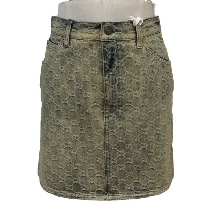 Gucci Gucci GG Denim Mini Skirt Size 38 Size 26" / US 2 / IT 38 - 1 Thumbnail