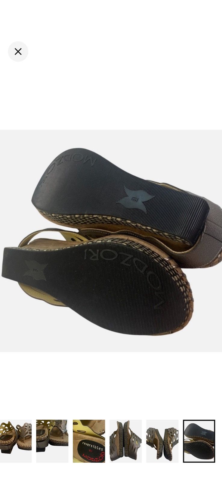 Other Reversible Wedge Thong Platform Sandals Butter/ Pewter Size US 9 / IT 39 - 8 Thumbnail