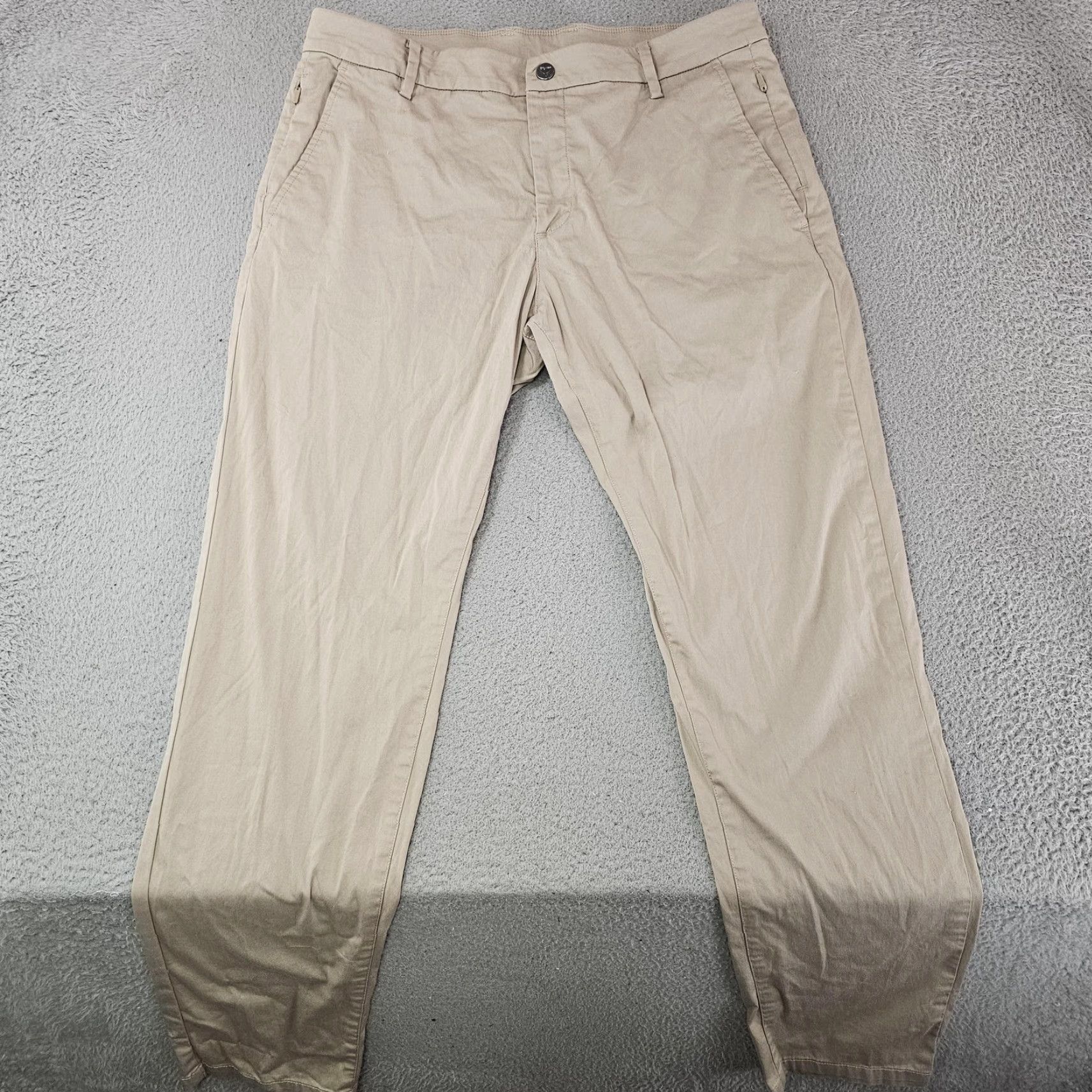 Vintage Birddogs Pants Mens 34x32 Chino Slim Built-in Liner Comfort Casual Khaki Beige 5-Pocket Pockets Zip Fly Logo Mens Size US 34 / EU 50 - 2 Thumbnail