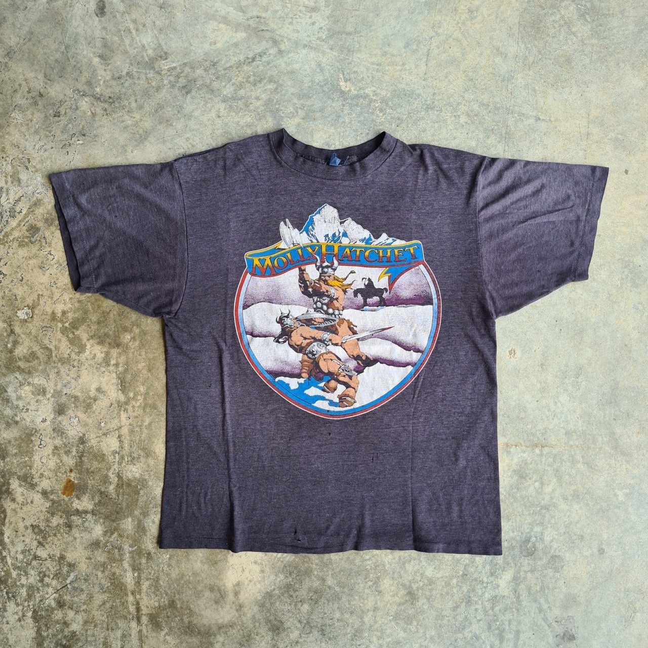 Band Tees × Vintage *RARE* VINTAGE 80s 1987 MOLLY HATCHET BAND TEE ROCK SHIRT Size US XL / EU 56 / 4 - 1 Thumbnail