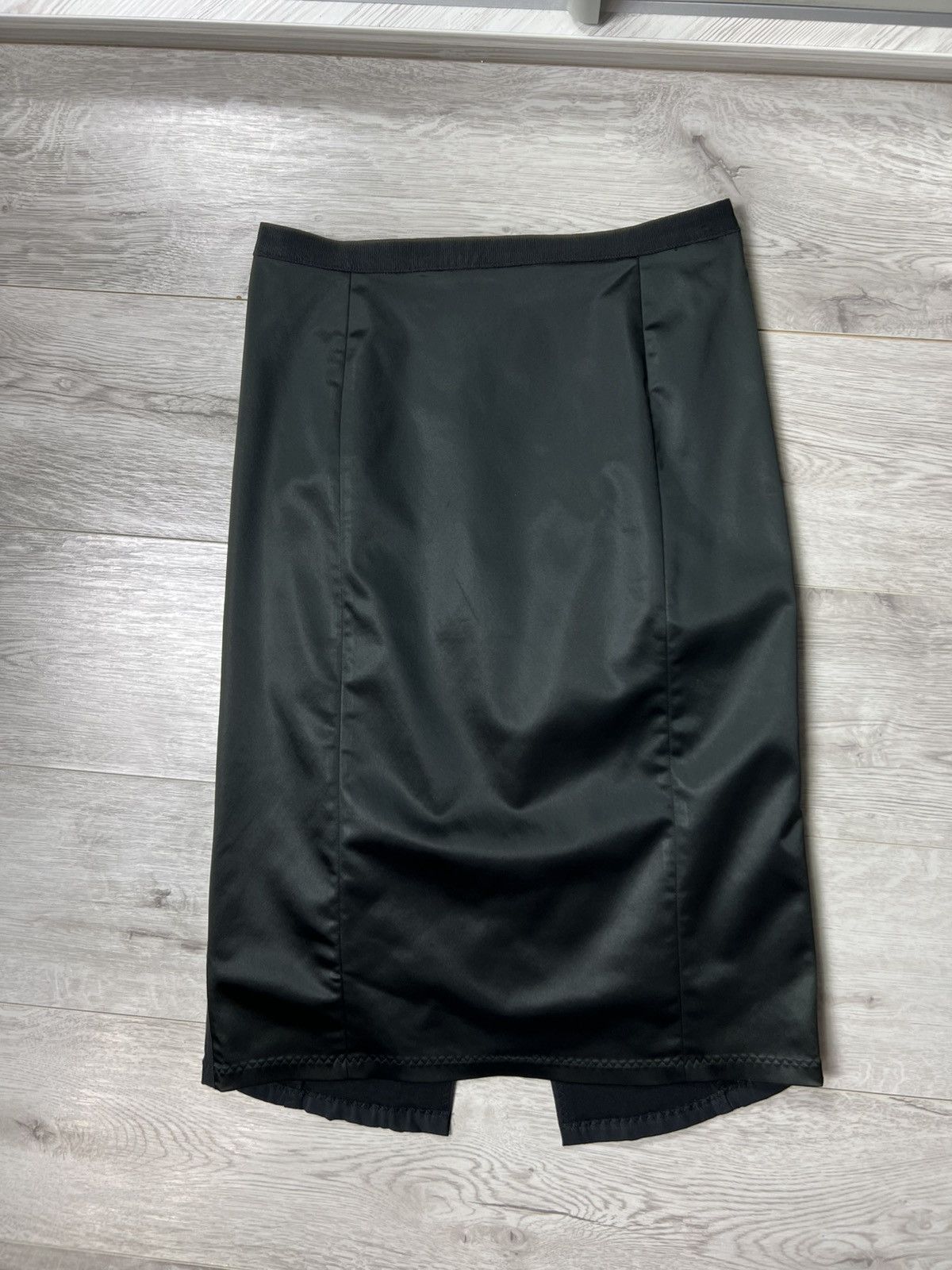 Dolce & Gabbana Dolce & Gabbana Black Satin Pencil Skirt D&G Size IT46 Size 32" / US 10 / IT 46 - 2 Thumbnail