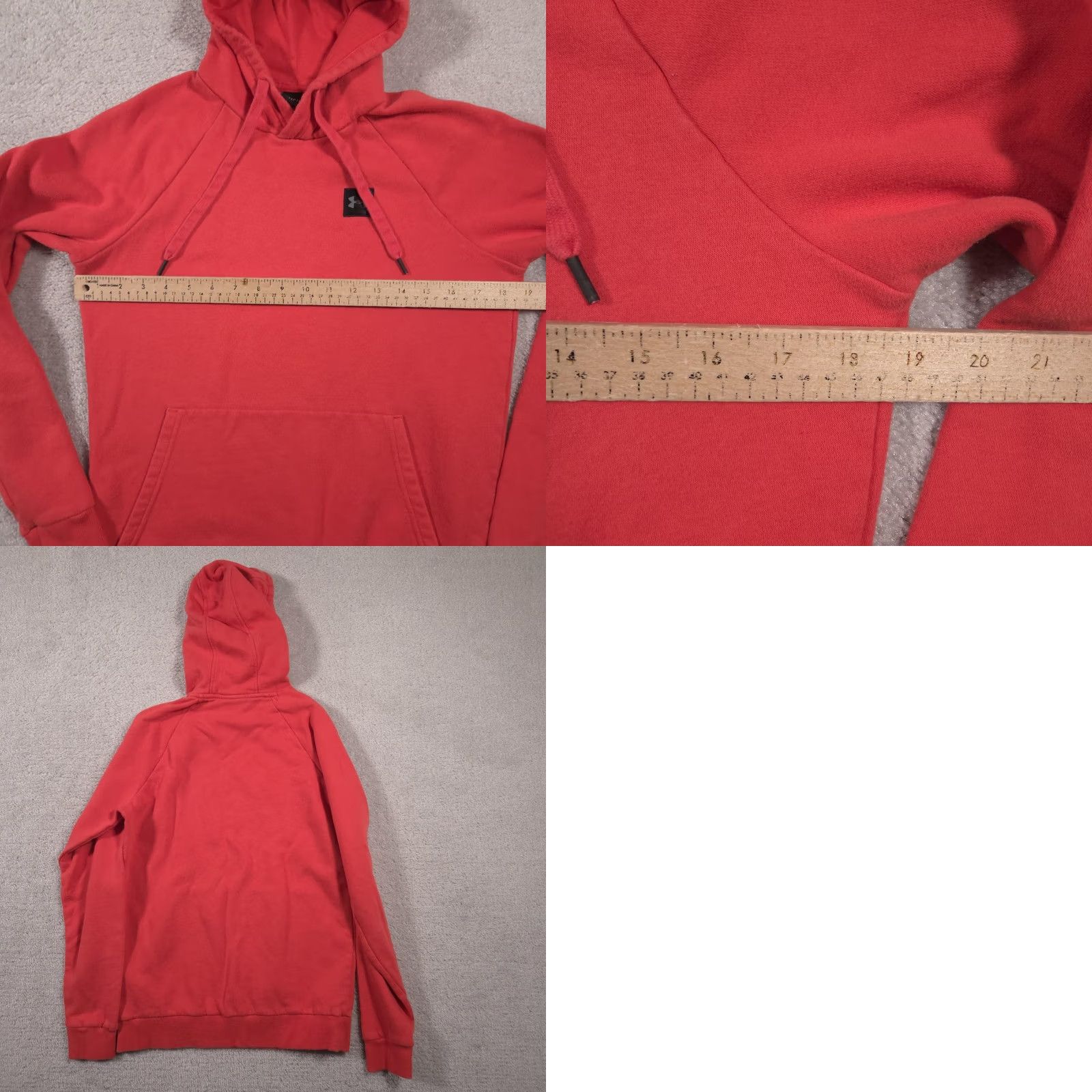 Under Armour Under Armour Hoodie Mens Small Red Fleece Pullover Kangaroo Pocket Raglan UA Size US S / EU 44-46 / 1 - 8 Thumbnail