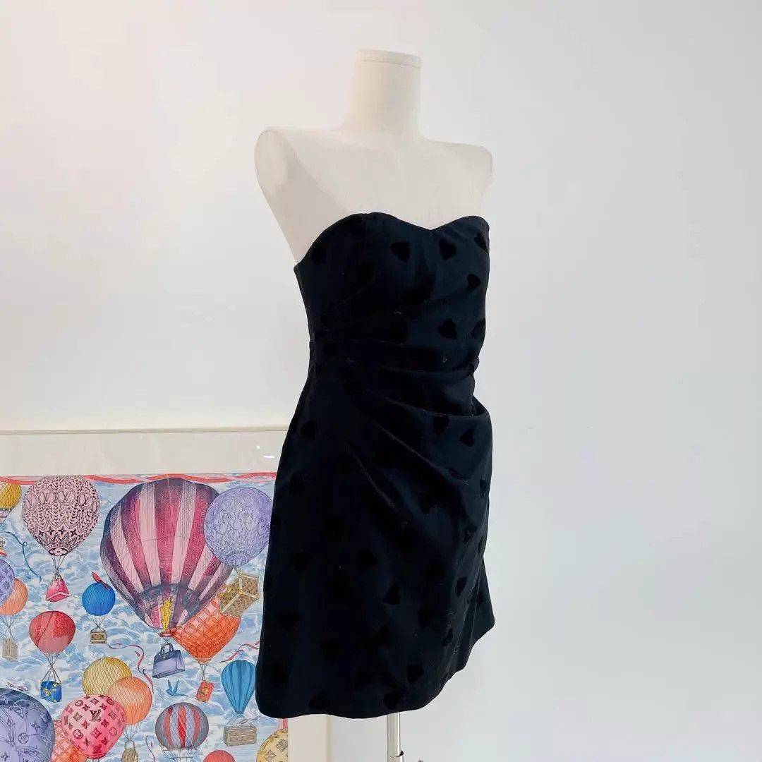 Celine CELINE Black Heart Corset Short Sleeveless Dress 42 Size M / US 6-8 / IT 42-44 - 4 Thumbnail