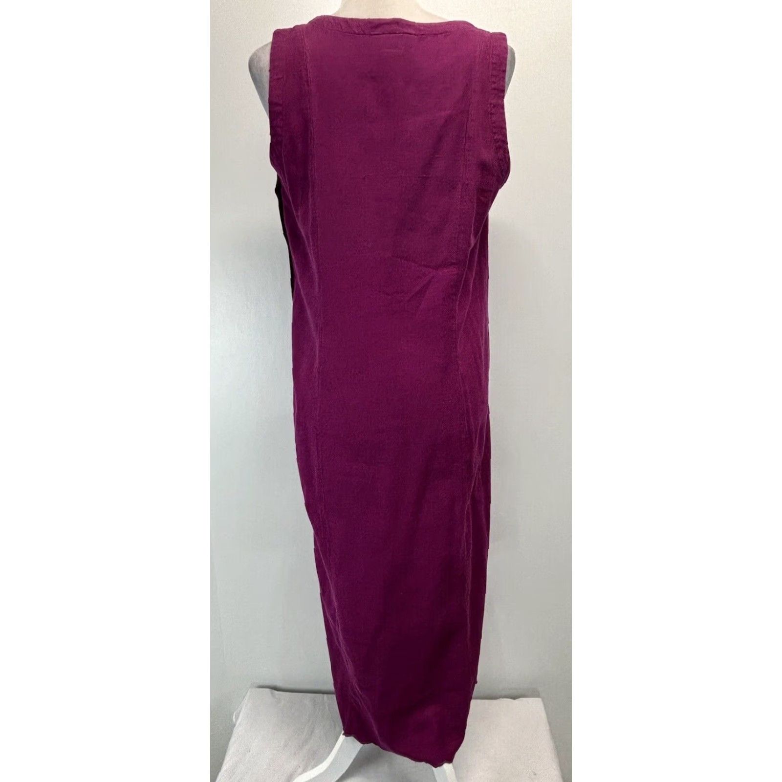 Vintage VINTAGE Bryn Connelly Purple Linen Blend Midi Dress Women's Medium Sleeveless Size M / US 6-8 / IT 42-44 - 3 Thumbnail
