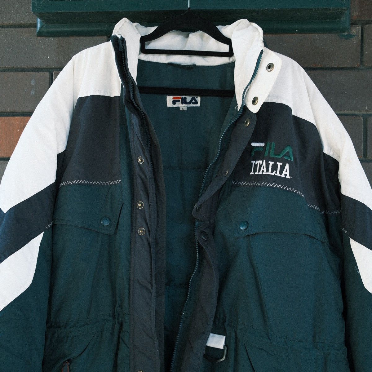 Fila Early 90s FILA Italia Ski Jacket Forest Green / White (L) Size US L / EU 52-54 / 3 - 5 Thumbnail
