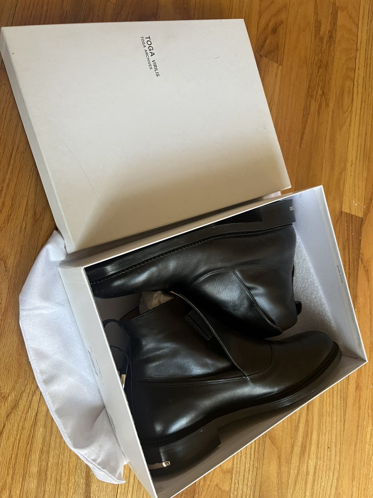 TOGA VIRILIS Toga Virilis Mens Black Concealed Gussets Chelsea Boots Size US 11.5 / EU 44-45 - 3 Thumbnail