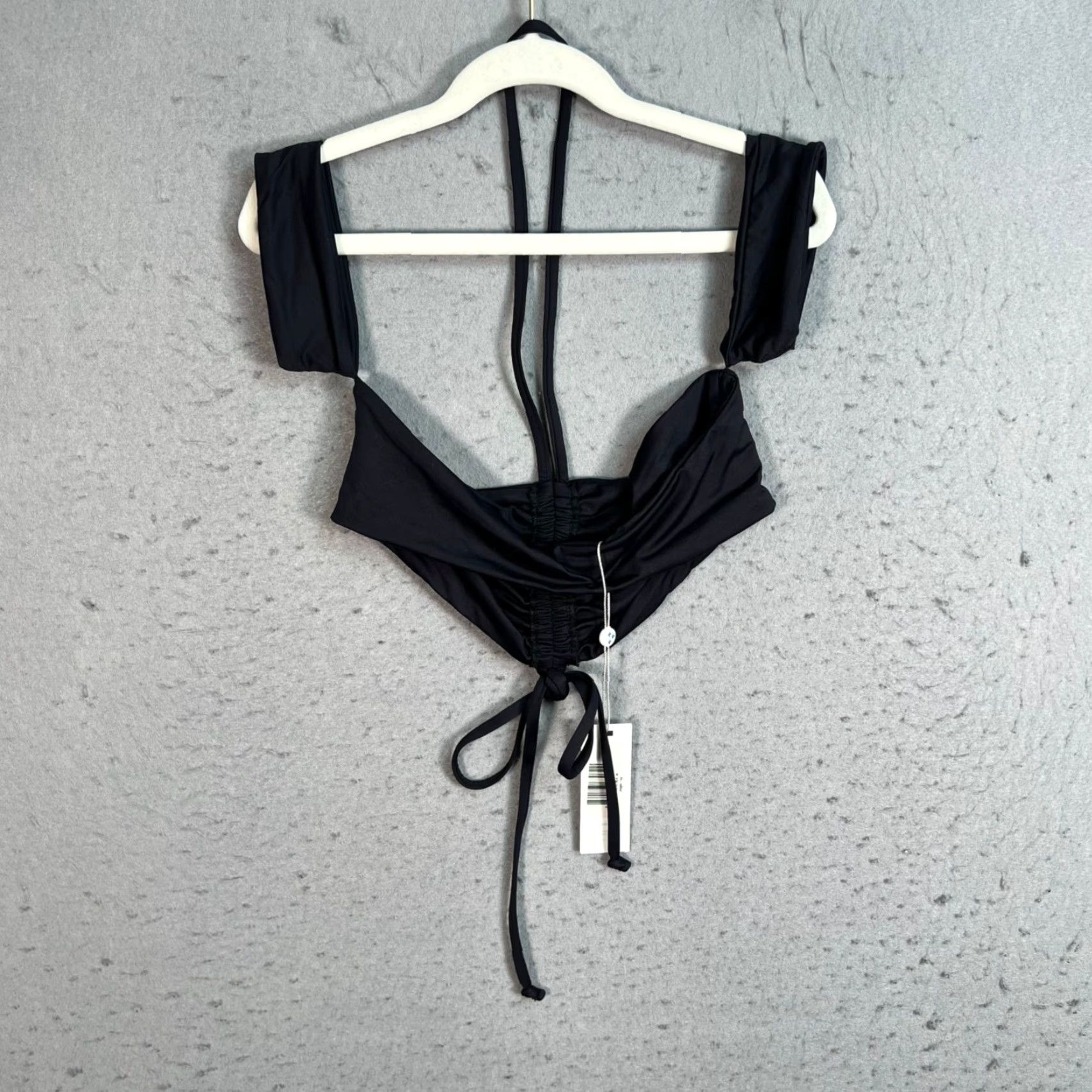Vintage VINTAGE Frankies Bikinis Womens M Black Ruched Crop Top NEW! Size M / US 6-8 / IT 42-44 - 2 Thumbnail