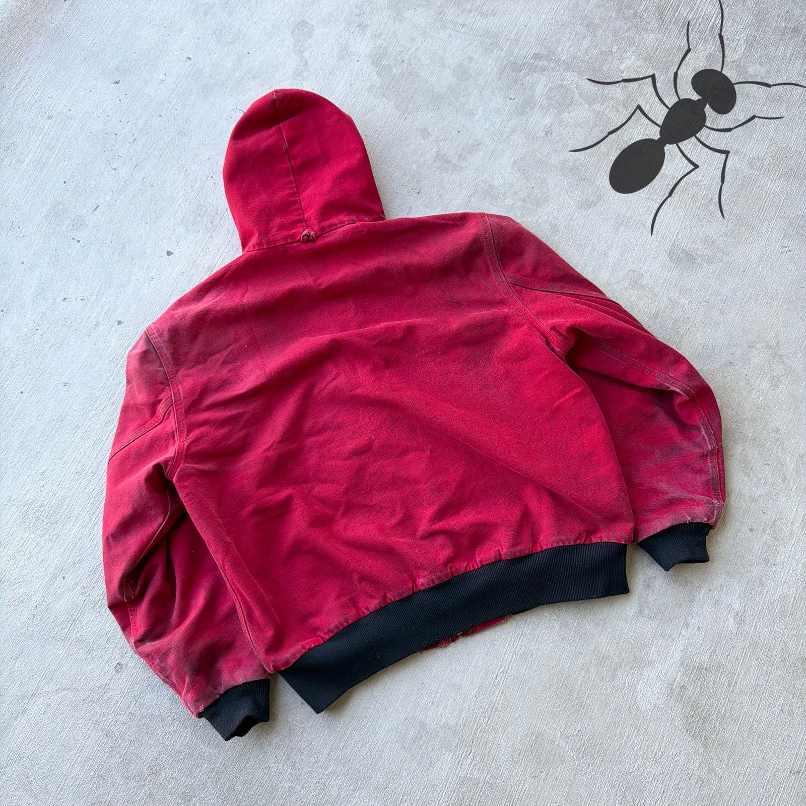 Carhartt × Vintage Carhartt JR100 red hooded work wear jacket Size US L / EU 52-54 / 3 - 6 Thumbnail