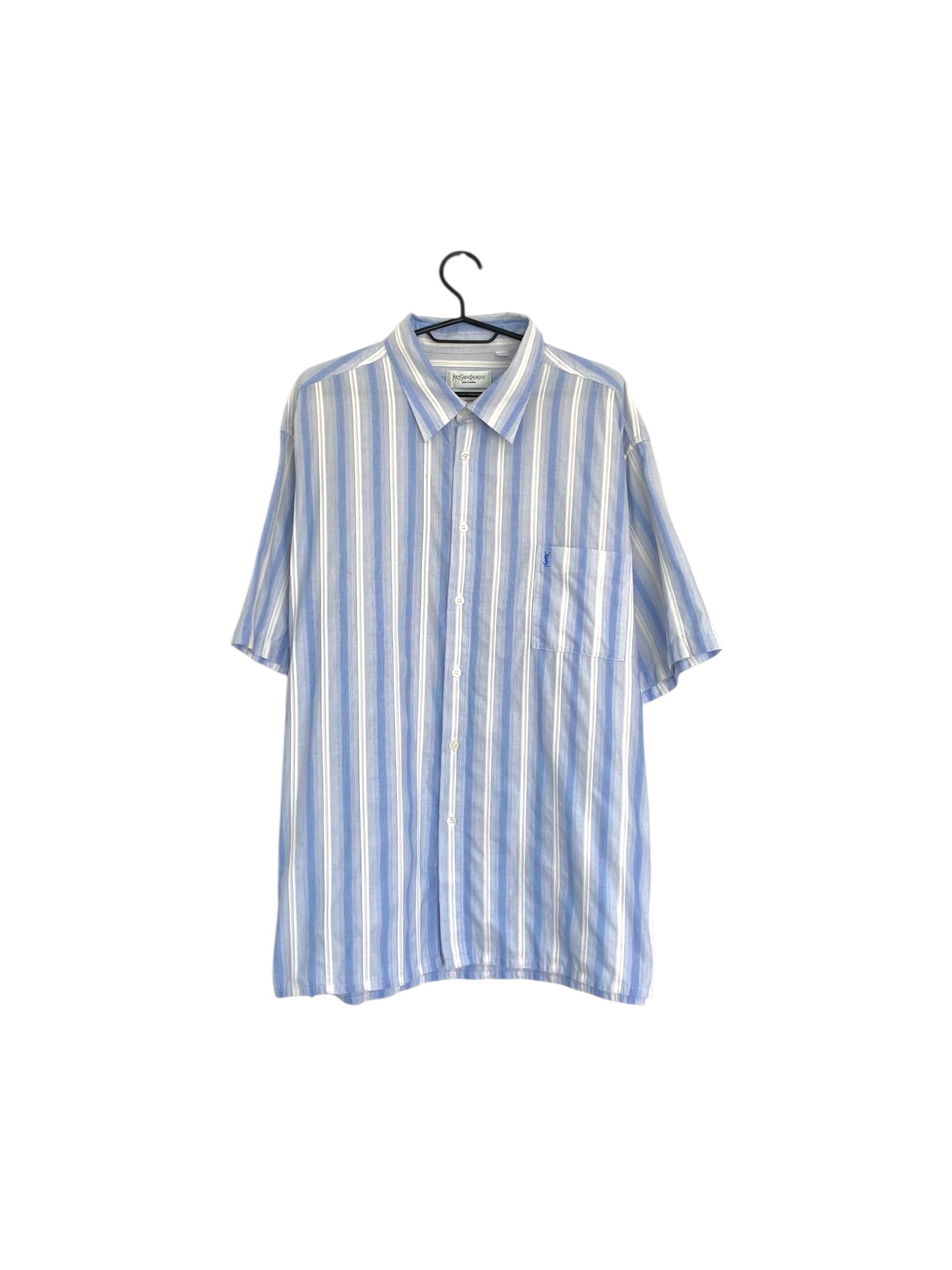 Yves Saint Laurent YSL vintage striped short sleeve shirt Size US XXL / EU 58 / 5 - 1 Thumbnail
