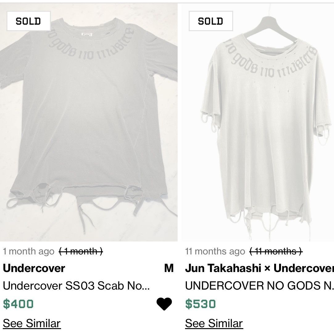 Undercover SS03 Scab No Gods No Masters Tee Size US M / EU 48-50 / 2 - 10 Thumbnail