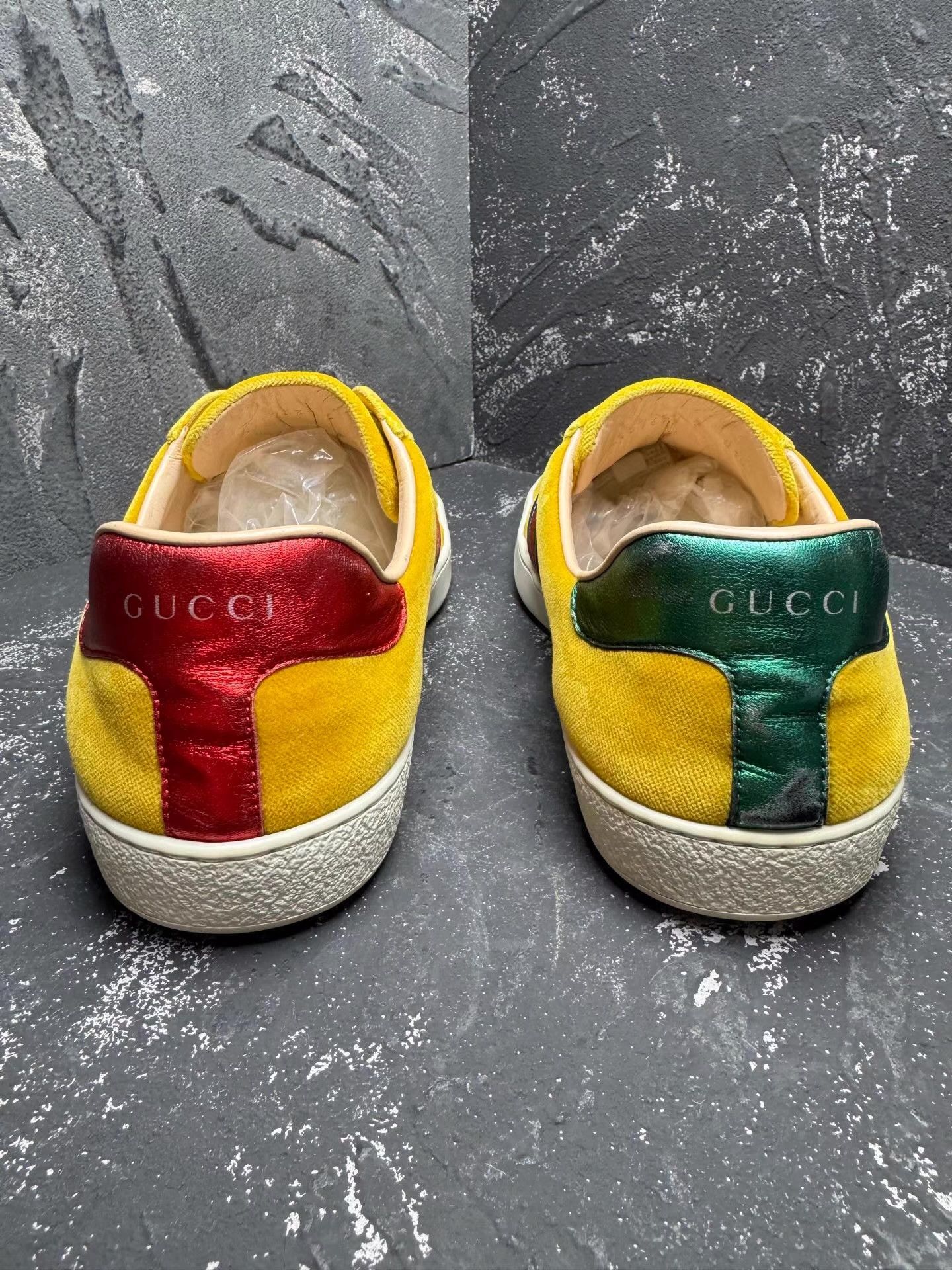 Gucci Gucci Yellow Flocked Sneakers Q10 Size US 9.5 / EU 42-43 - 6 Thumbnail