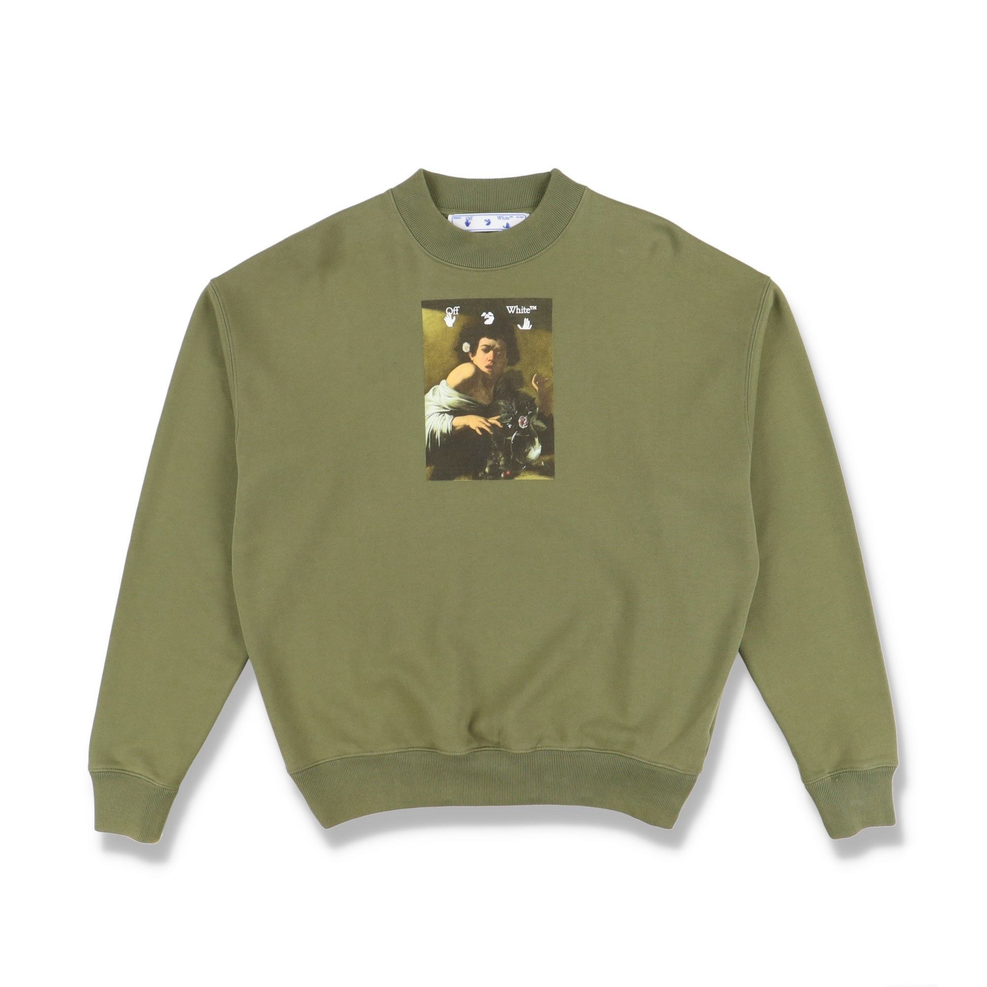 Off-White Green Caravaggio Boy Oversized Skate Sweatshirt Size US XS / EU 42 / 0 - 1 Thumbnail