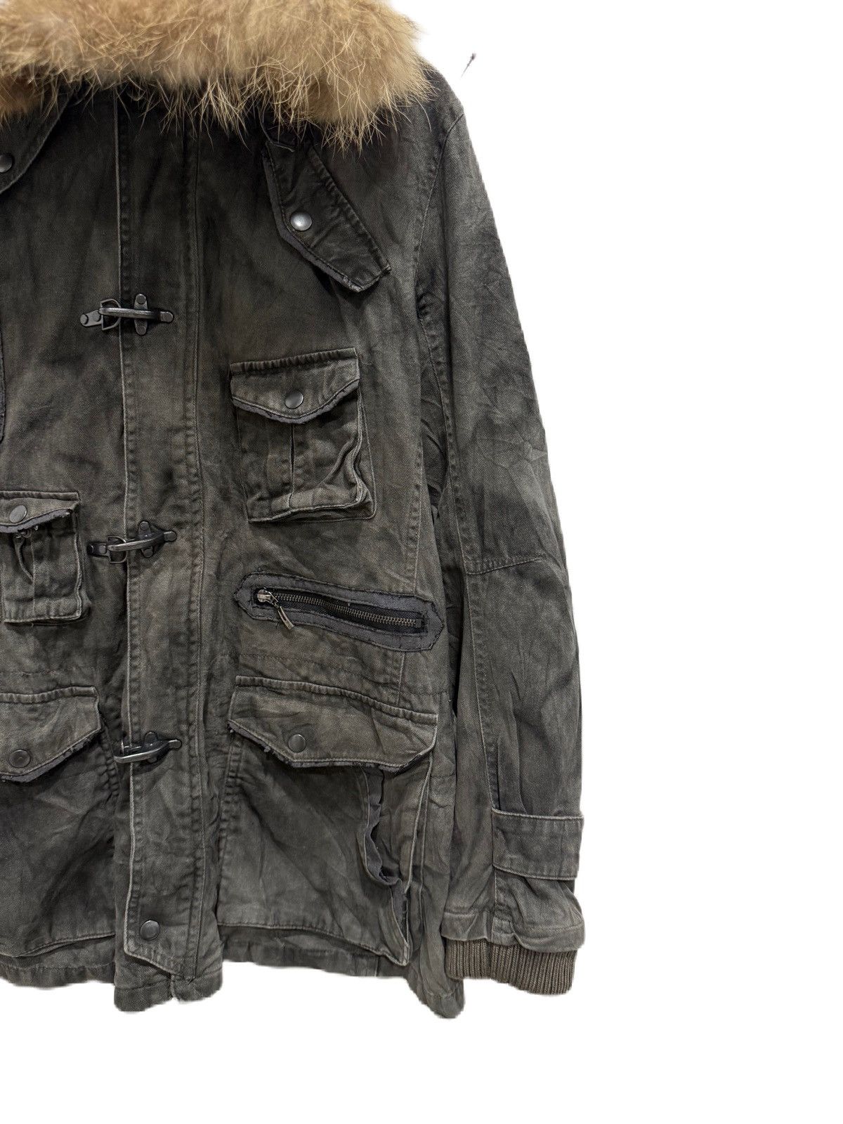 GOA JAPAN BRAND BLACK DISTRESS HOODIES FUR RACCON MULTI POCKET Size US L / EU 52-54 / 3 - 3 Thumbnail