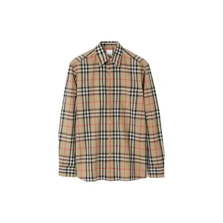 Burberry Burberry Beige Check Long Sleeve Shirt Size US S / EU 44-46 / 1 - 1 Thumbnail