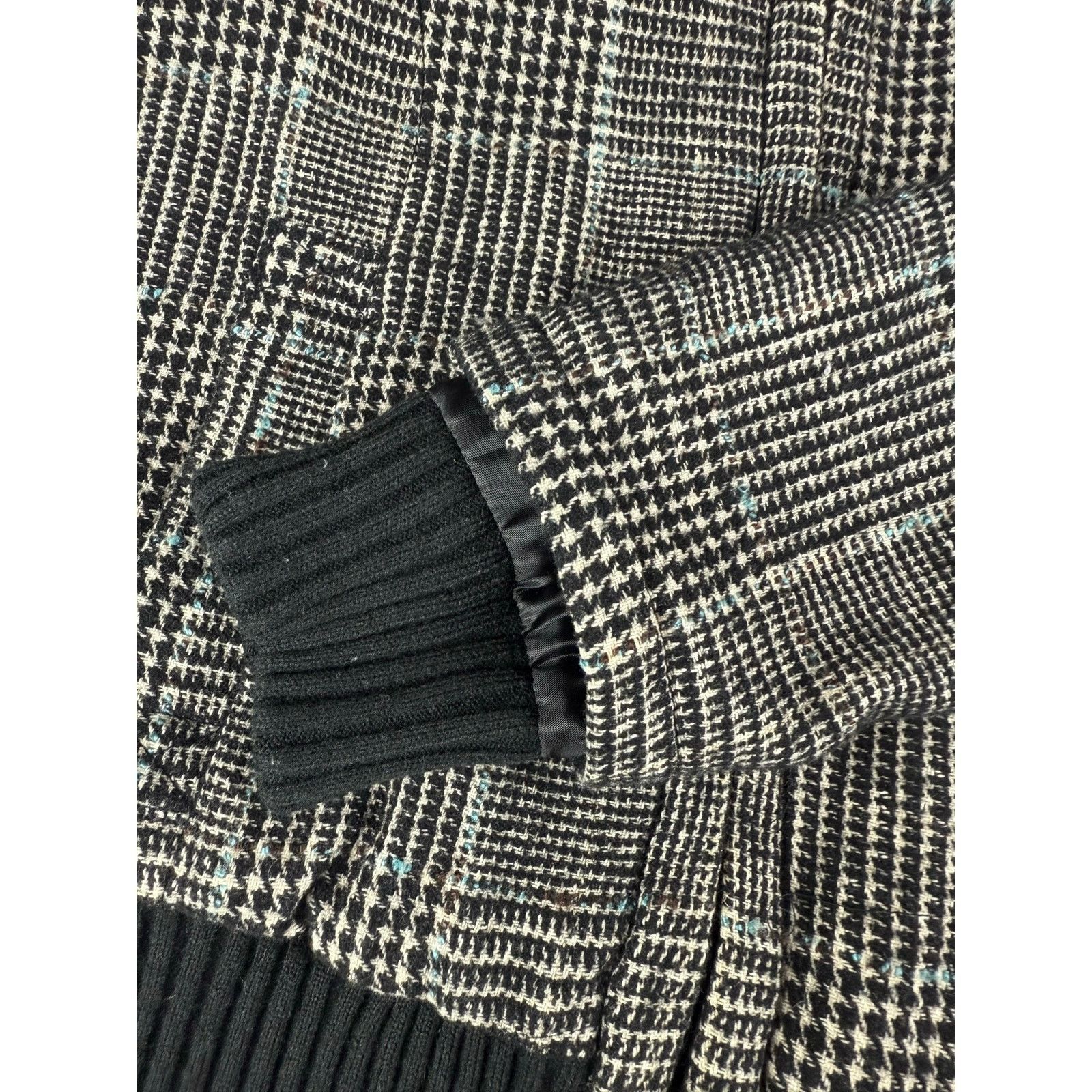 Zara ZARA Plaid Houndstooth Tweed Bomber Jacket - Size XS Size XS / US 0-2 / IT 36-38 - 7 Thumbnail