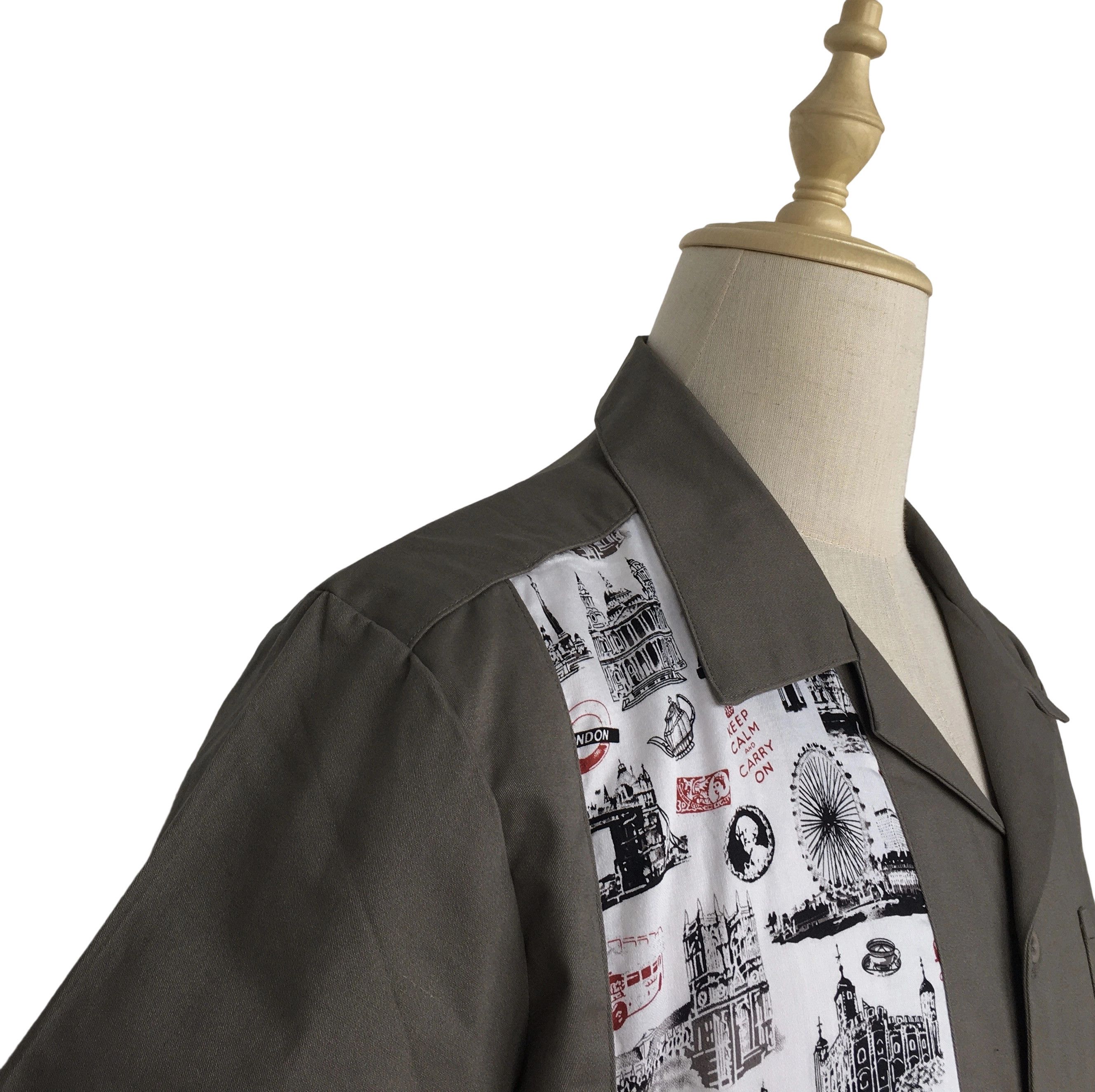Other Gray Print Men's Shirts Design Vintage Style Size US XXL / EU 58 / 5 - 7 Thumbnail