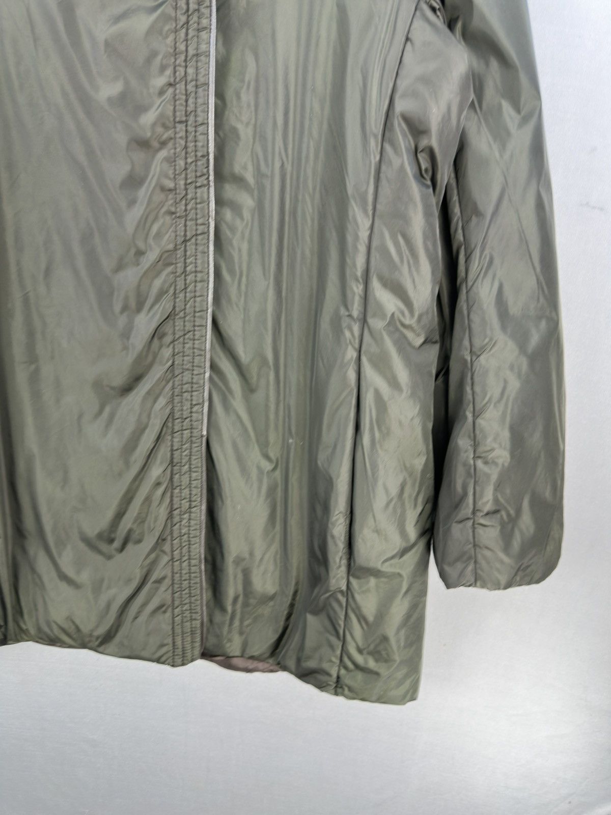 Japanese Brand Genny Olive Green Nylon Long Jacket Size L / US 10 / IT 46 - 3 Thumbnail