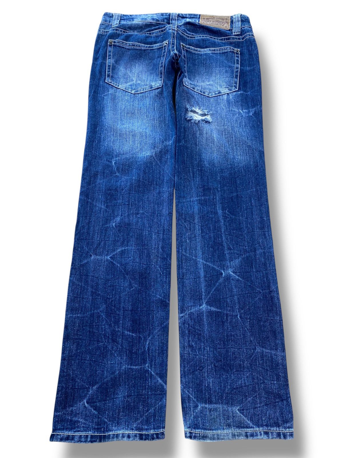 Japanese Brand Japanese Brand Light Blue Ripped Style Straight Leg Jean Size US 32 / EU 48 - 3 Thumbnail